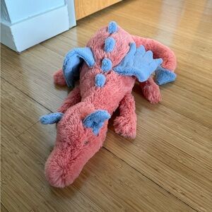 Jellycat Pink and Blue Stuffed Dragon